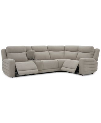 Kristyan 5-Pc. Fabric Sectional with 2 Power Recliners and Console, Exclusively at Macy's
