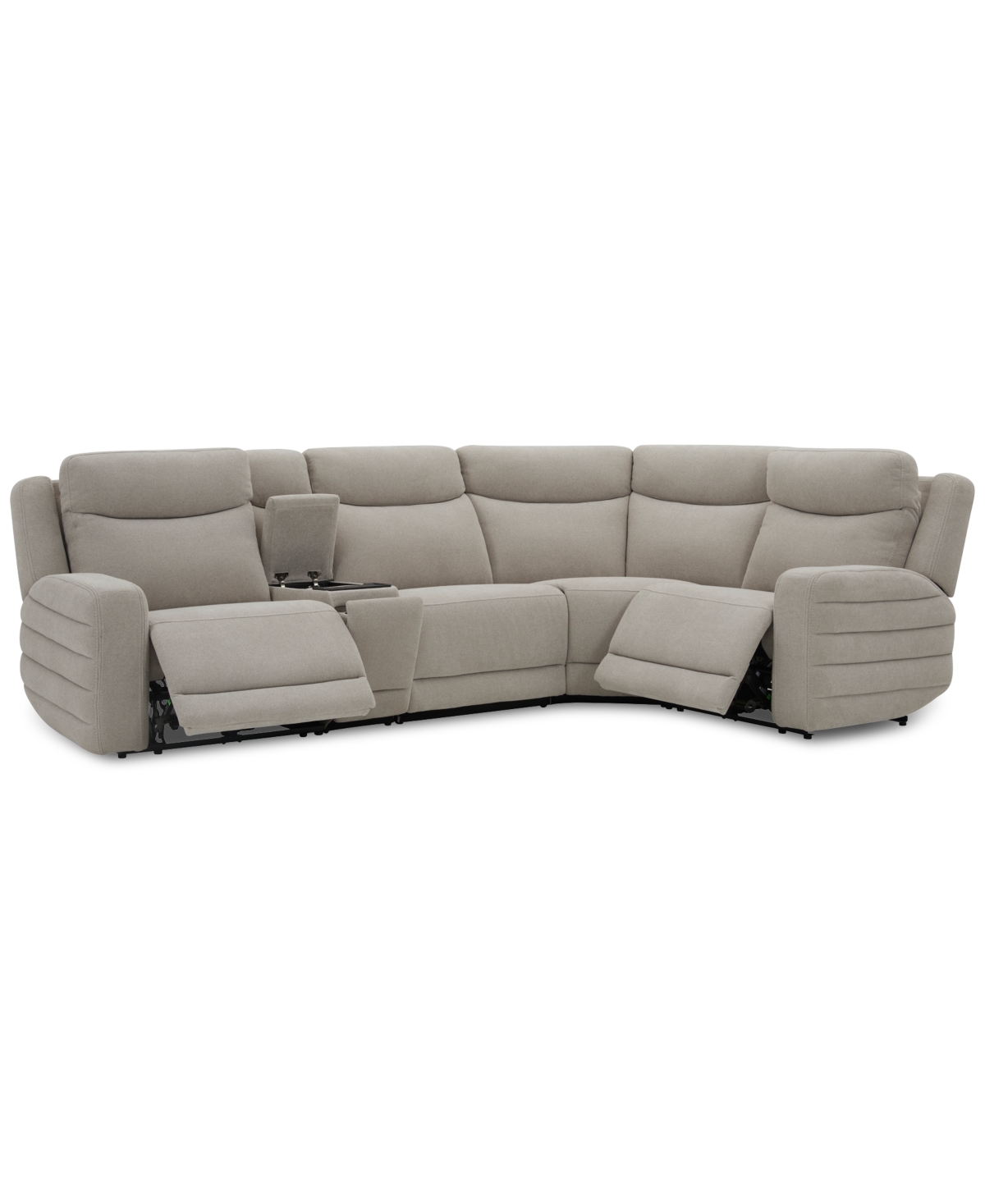 Kristyan 5-Pc. Fabric Sectional with 2 Power Recliners and Console, Exclusively at Macy's