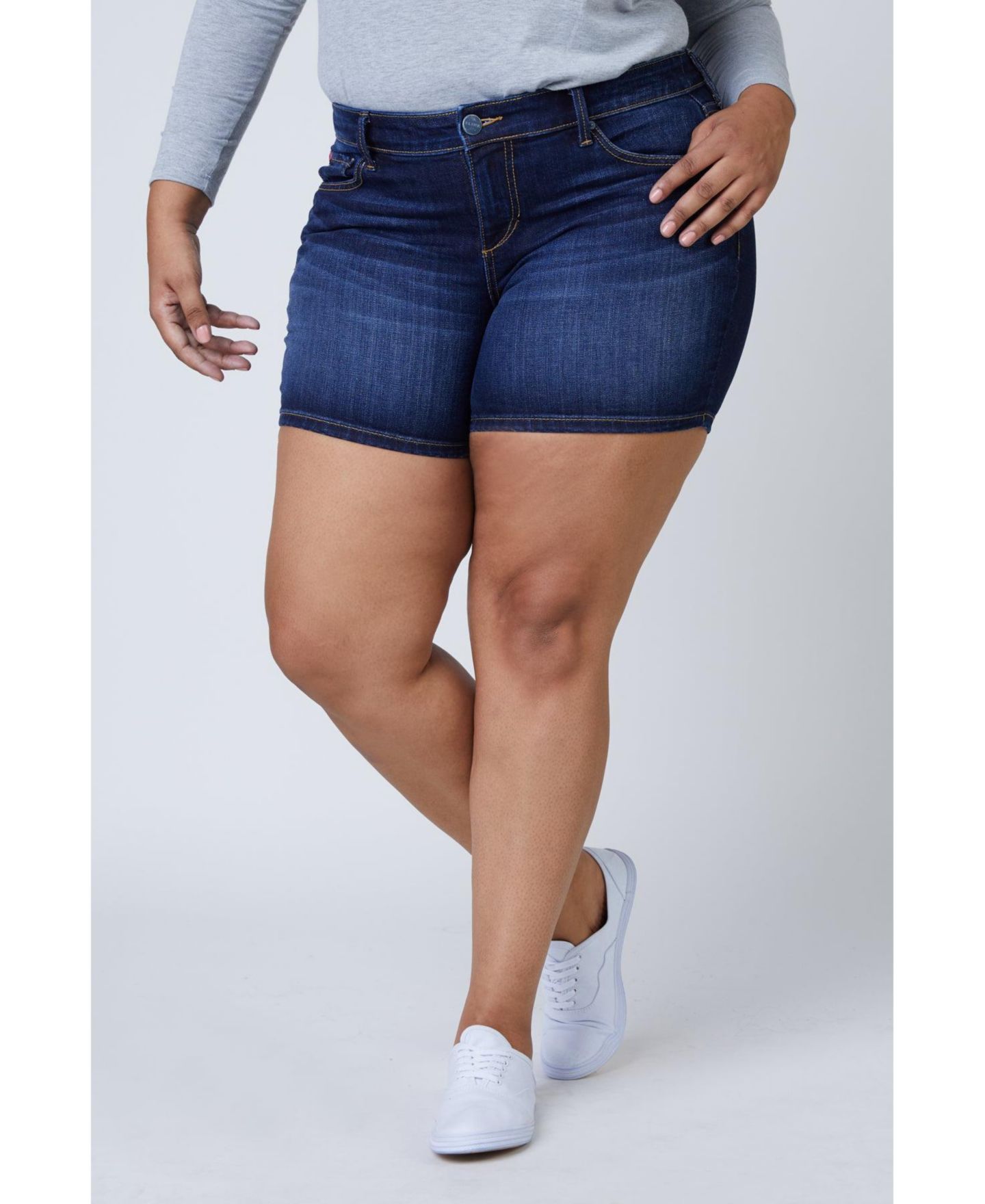Женские шорты SLINK Jeans Plus Size Denim Shorts in 5.5" inseam - Sasa — фото 1