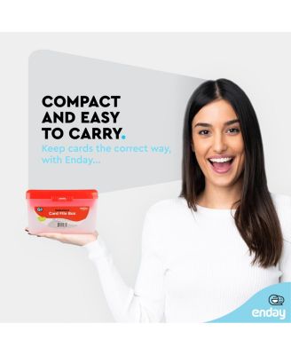 Index Card Holder Red, 3x5 Note Flash Card Organizer Case, Index Card File w/flip top, Notecard Recipe, Holder, Holds 250 Cards (1 PC)