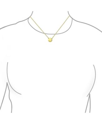 Minimalist Round Circle Disc Geometric Pendant Necklace Gold Plated .925 Sterling Silver