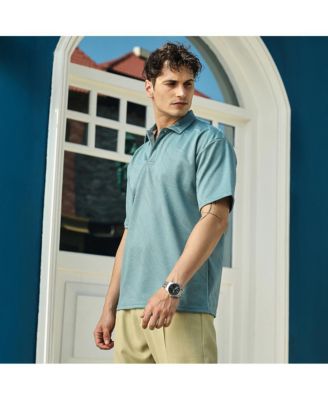 Men's Sea Green Scratch-Tactile Polo T-Shirt
