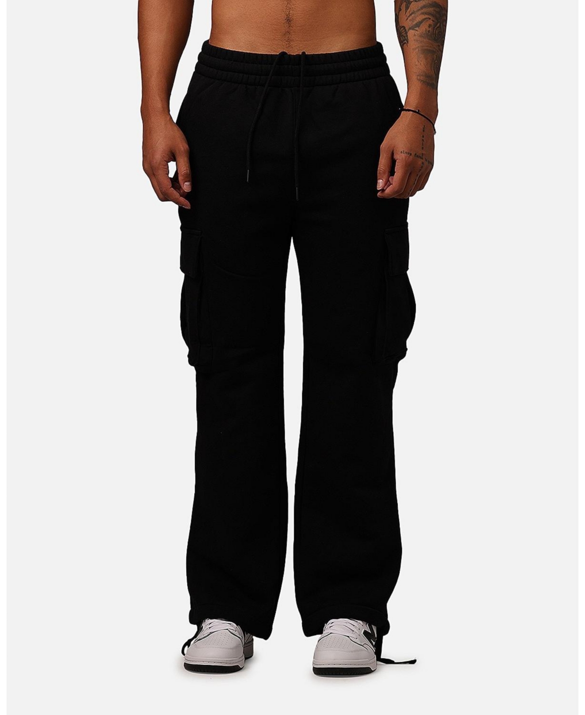Men's Baggy Cargo Sweatpants - Black
