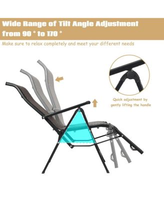 Patio Rattan Folding Lounge Chair Recliner Back Adjustable Beach Yard Pool