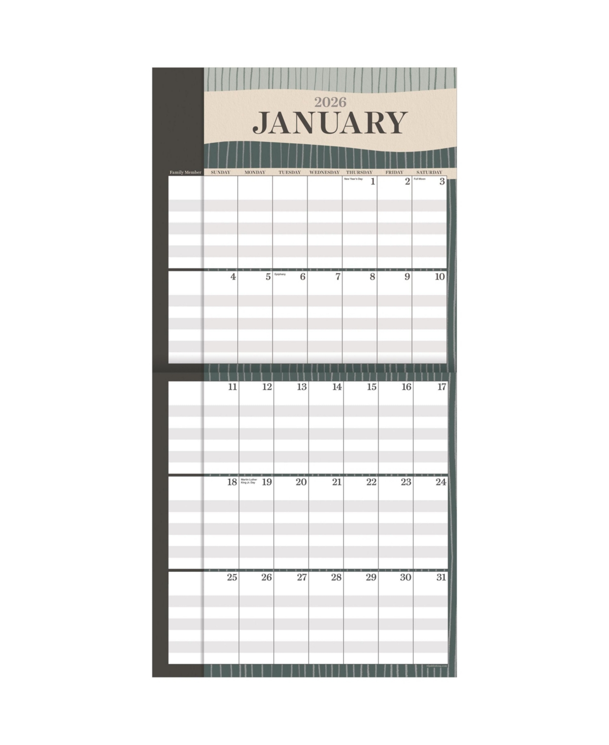2026 Parent Planner Wall Calendar - Multicolor