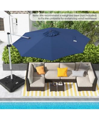 11 feet Outdoor Patio Umbrella with 360° Rotation and Adjustable Tilt