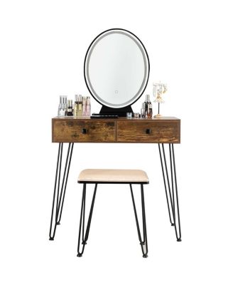 Industrial Makeup Dressing Table with 3 Lighting Modes