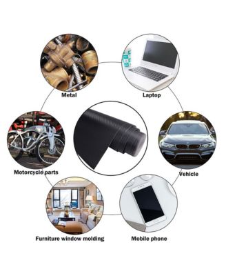 5ft x 100ft Car 3D Carbon Fiber Vinyl Wrap Sticker Roll Vehicle Motorcycle Black