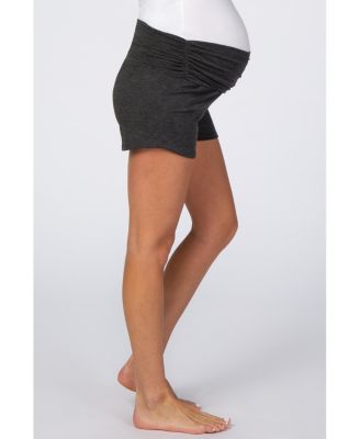 Black Ruched Side Maternity Lounge Shorts