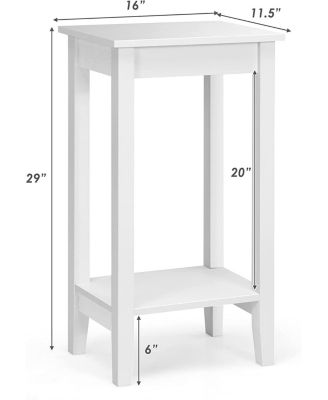 Set of 2 Versatile 2-Tier End Table with Storage Shelf