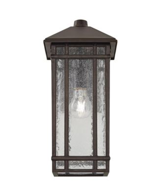 Sierra Craftsman 16 1/2" High Farmhouse Rustic Outdoor Wall Light Fixture Mount Set of 2 Oil Rubbed Bronze Finish