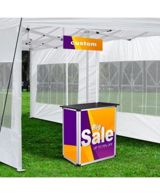 Popup Promotional Counter Table Booth Portable Demo Display Banner Stand 2 Pack