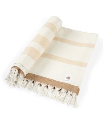 Oceanside Washable Cotton Beach Blanket, 66" x 80"