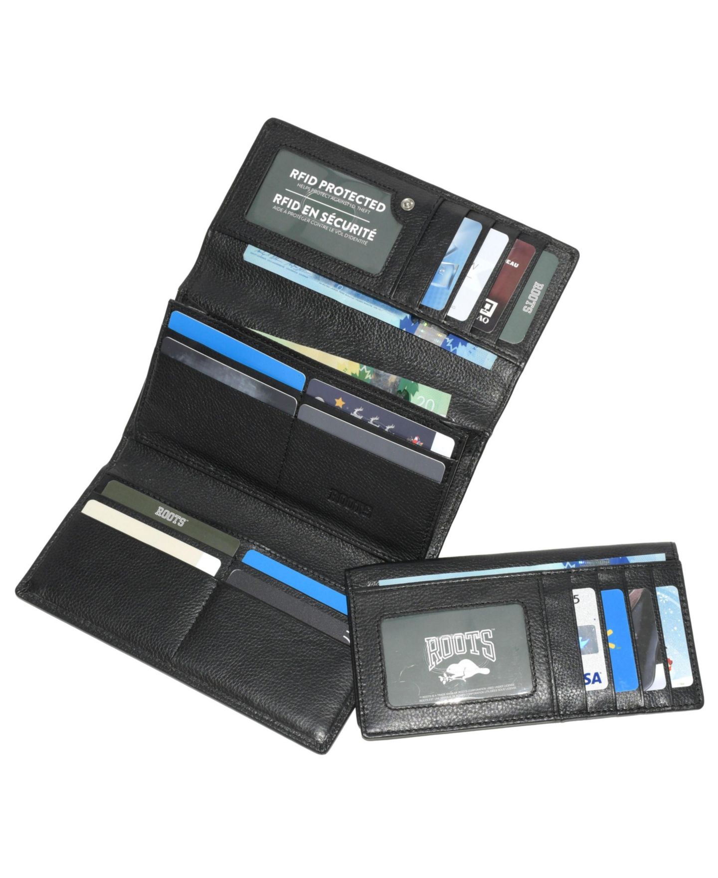 Женский кошелёк Roots Ladies Large Clutch Wallet w/ Removable Checkbook, цвет: Чёрный — фото 5