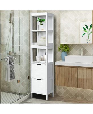 5-Tier Multifunctional Bathroom Floor Cabine Storage with 2 Drawers