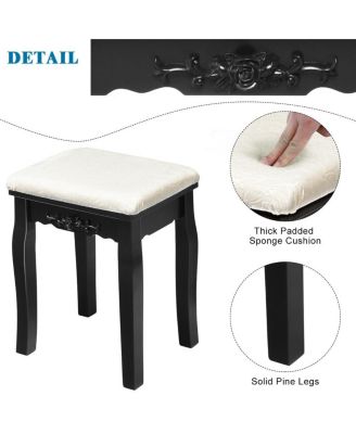 10 Dimmable Light Bulbs Vanity Dressing Table with 2 Dividers and Cushioned Stool