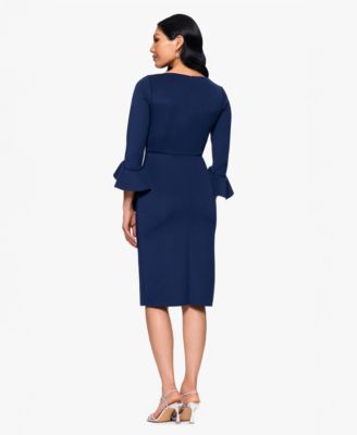Women's V-Neck 3/4-Sleeve Sheath Dress