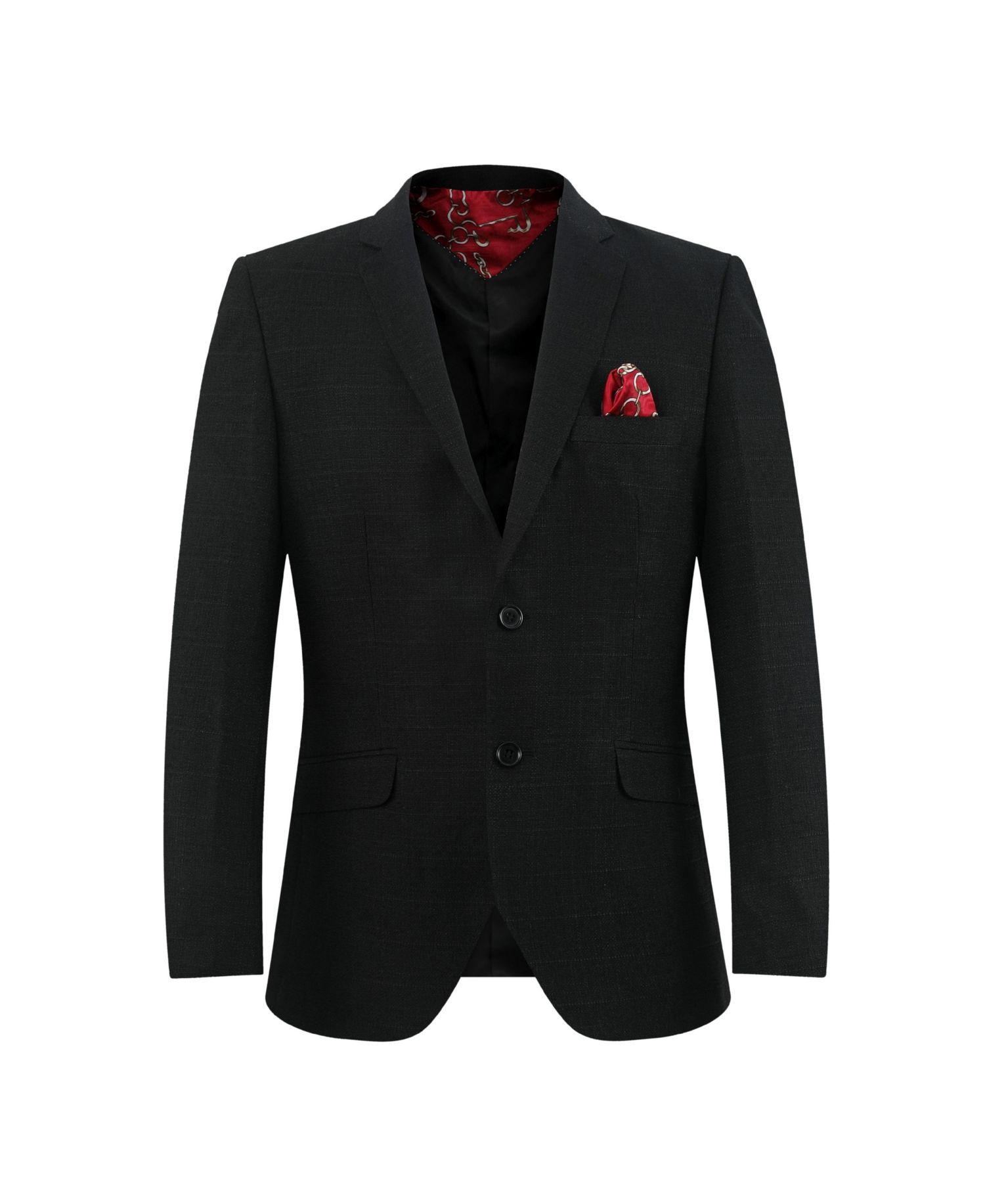 Boys Black Slim Fit Melange Jacket