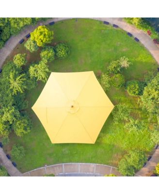 9ft Outdoor Umbrella  Replacement Canopy with 6 Ribs Market Table Top Sunshade Cover Garden Beach Balcony