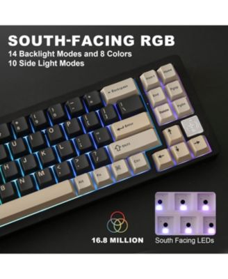AL71 75% Mechanical Keyboard,Full Aluminum CNC,Hot Swappable Gasket,2.4GHz Wireless BT5.0/USB-C Wired,NKRO Programmable RGB Backlight Creamy Typing for Win/Mac