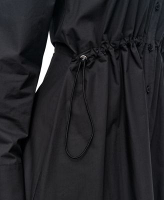 Women's Collared Cotton Long-Sleeve Shirtdress