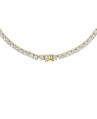 Sterling Silver Clear Cubic Zirconia 4MM Tennis Necklace