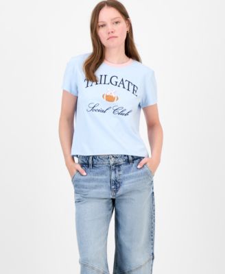 Juniors' Sporty Crewneck T-Shirt