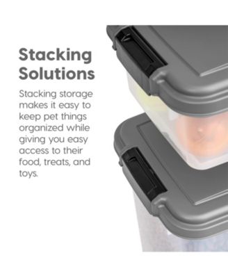 33qt + 12qt Airtight Pet Food Container Combo with Scoop, Gray