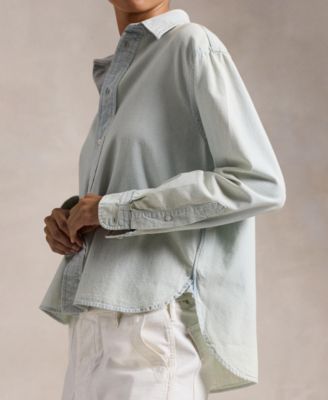 Women's Cropped Boxy Chambray Shirt