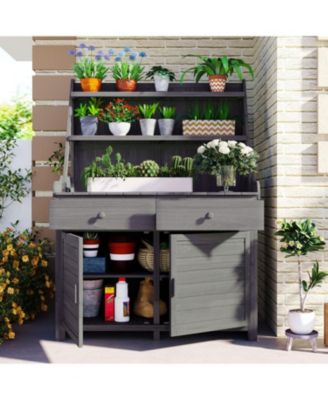 65" Garden Potting Bench - Fir Wood Workstation