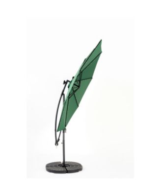 10ft Solar LED Offset Hanging Market Patio Umbrella ( Dark green )