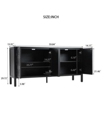 Geometric Circle Door Cabinet - Black