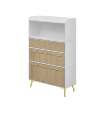 White Wood 3-Drawer Storage Cabinet