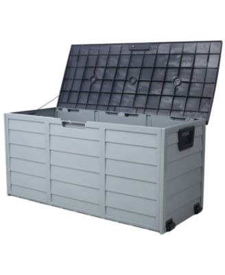75 Gallon Resin Deck Box - Outdoor Storage with Wheels