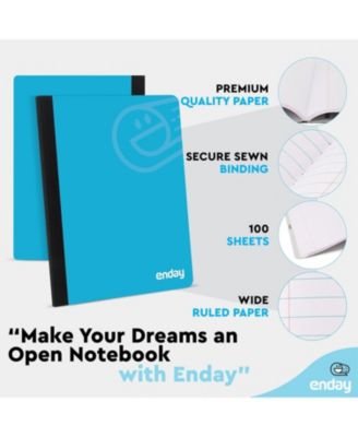 Composition Notebooks Wide Ruled Paper, Hard Cover Composition Notebook, Premium Lined Composition Books, 100 Sheets Ruled Notebook