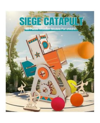LIVEVIE Wooden Siege Catapult Kit for Kids – STEM Learning Toy for Engineering, Simple Machines, Safe Interactive Assembly and Play