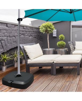 Patio Cantilever Offset Umbrella Base with Wheels for Garden Poolside Deck