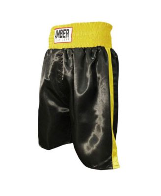 Fearless Classic Satin Pro-Style Boxing Trunks: Premium Fight Shorts for Training and Gym Clothing, Boxing Trunks Black/Gold, Size L