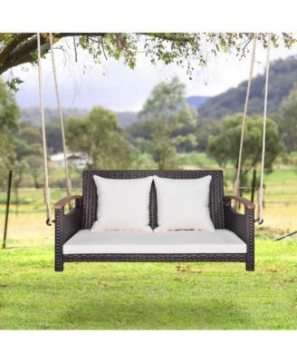 2-Person Patio Rattan Porch Swing Hammock