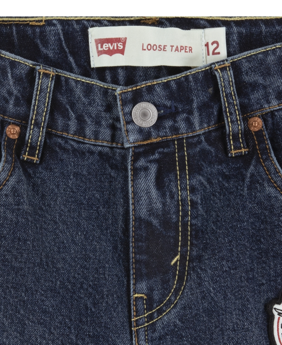 Levi's Big Boys Stay Loose Tapered Fit Patch Jeans In Black