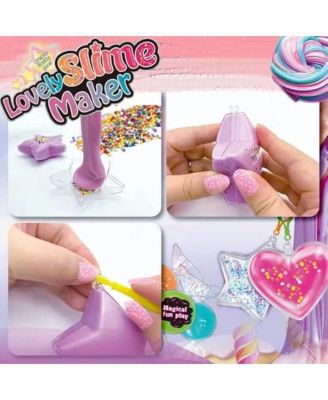 Lovely Slime Maker Kit for Kids - Includes 10+ Pre-Made Rainbow Slimes, Candy Pellets, Heart & Star Molds - DIY Glitter, Fluffy, Clear, and Glow-in-The-Dark Slime - Safe, Non-Toxic, Creative Fun