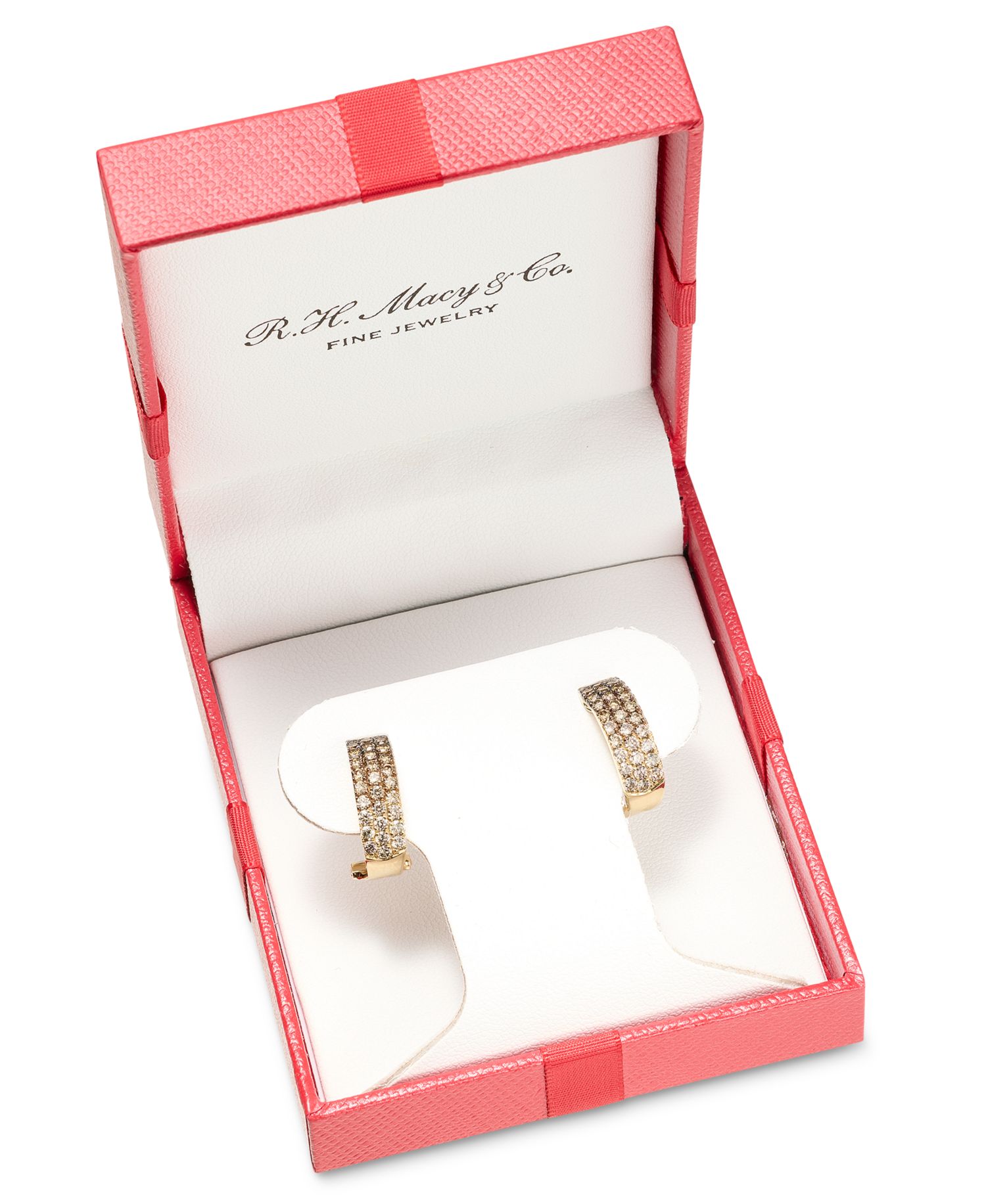 Ombr&eacute; Chocolate Diamond & Nude Diamond (1-1/4 ct. t.w.) Omega Hoop Earrings in 14k Rose Gold, White Gold or Yellow Gold