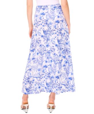 Women's Floral-Print Seamed Maxi Skirt