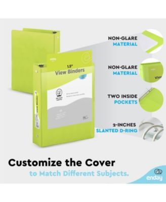 1Inch 3 Ring Binder, 1 Inch Round Ring Clear View Cover with 2 Inside Pockets Binders, Colored School Supplies Binders in Grey, Pink, Blue, Purple, Green and Red, Multicolor (6 PC) – by Enday