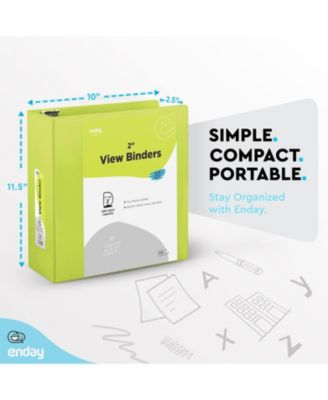 1Inch 3 Ring Binder, 1 Inch Round Ring Clear View Cover with 2 Inside Pockets Binders, Colored School Supplies Binders in Grey, Pink, Blue, Purple, Green and Red, Multicolor (6 PC) – by Enday