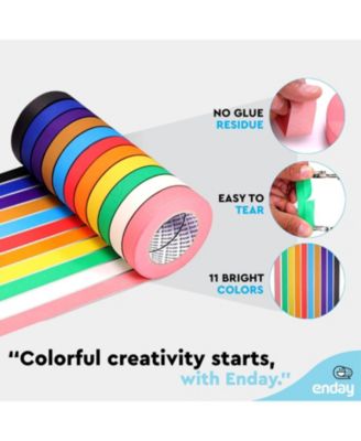Colored Masking Tape (6 Pack) 1080 Ft x 1 in - Colored Masking Tape 1 inch Wide x 180 Feet (60 Yards) per roll - Painters Tape, Great for Arts Crafts & Labeling