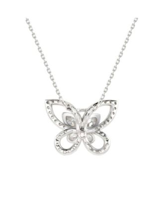 Suzy Levian Sterling Silver Cubic Zirconia Butterfly Pendant