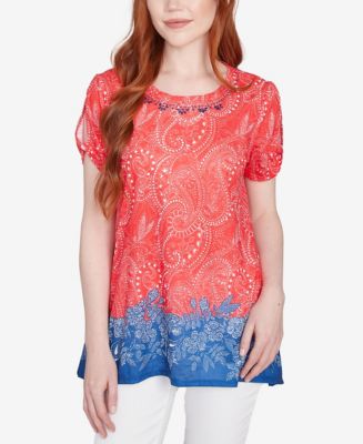 Ruby Rd. Petite Americana Embellished Jersey T-Shirt - Macy's