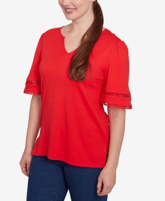 Petite Solid Diamond Stitch T-Shirt