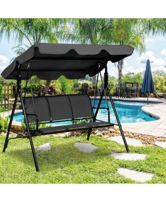 Outdoor Porch Swing Canopy Patio Swing Chair 3 Person Canopy Hammock
